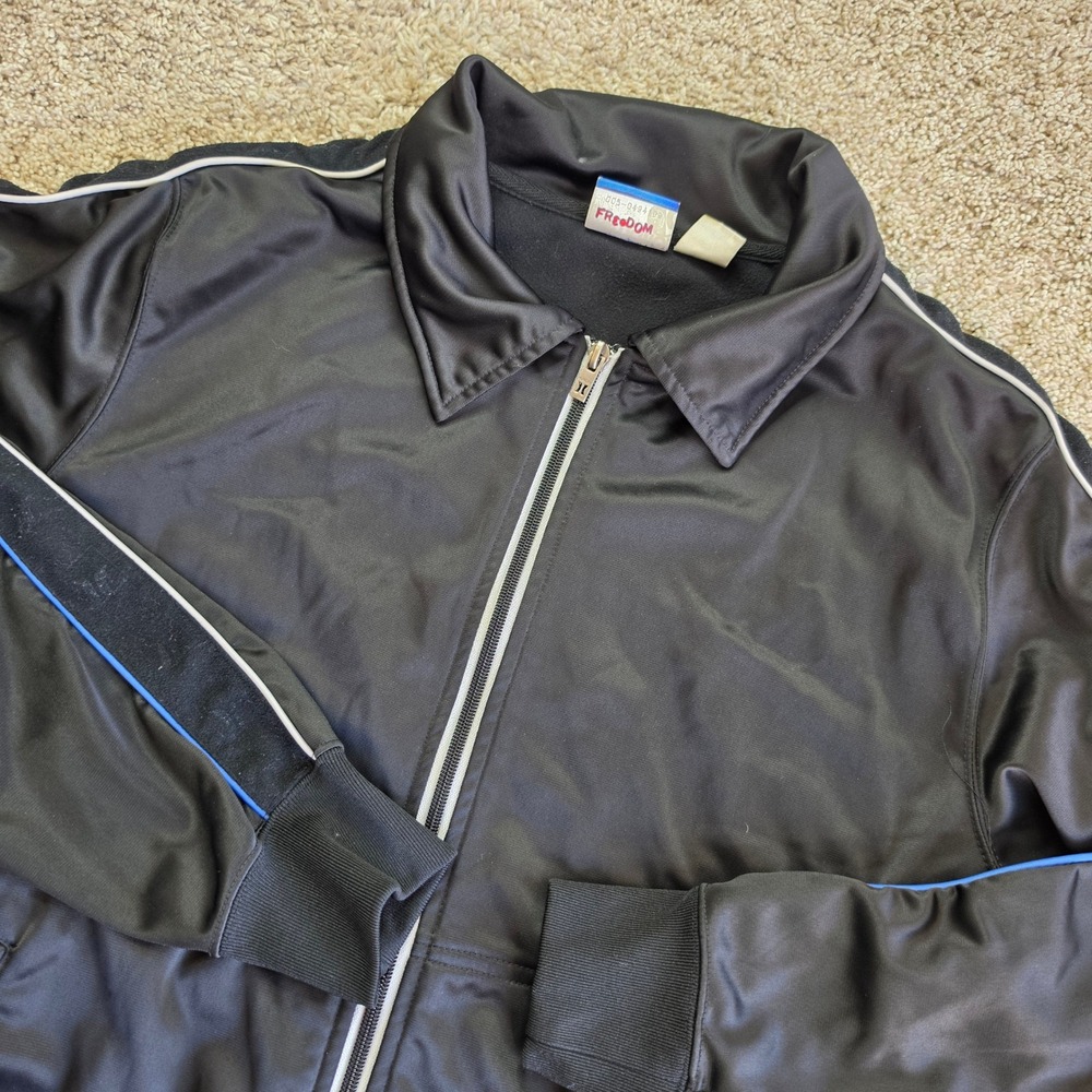 VINTAGE Hurley Track Jacket Womens Medium Black Zip Up Polyester 2000s Y2K
